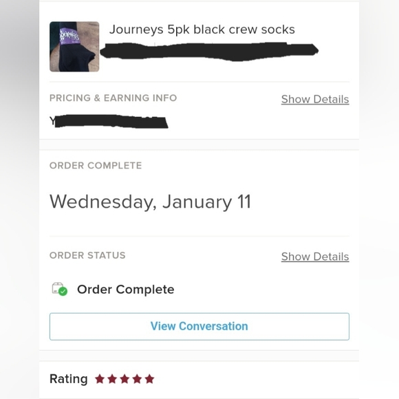 Journeys 5pk no show black socks - Picture 5 of 5